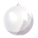 Christmas ball white made of plastic - Material: flame...