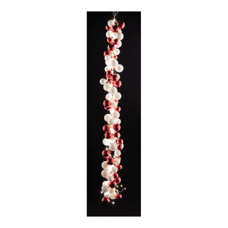 LED bauble garland with 84 balls & 90 LEDs - Material: 5m lead cable IP44 - Color: red/white - Size: 120cm