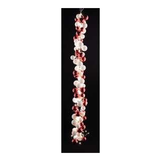 LED bauble garland with 138 balls & 144 LEDs - Material: 5m lead cable IP44 - Color: red/white - Size: 190cm