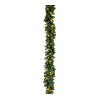 Noble fir garland "Deluxe" with 200 tips 100 LEDs IP44 - Material:  - Color: green/warm white - Size: 270cm X Ø 30cm