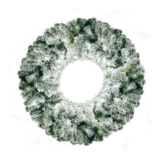 Noble fir wreath 300 tips snowed - Material:  - Color: green/white - Size: Ø90cm