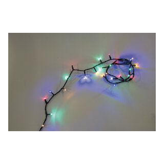 Light chain with 100 LEDs Ø5mm IP44 plug for outdoor 5x connectable - Material: 8 programs with memory function 5m supply cable - Color: green/multi - Size: 600cm