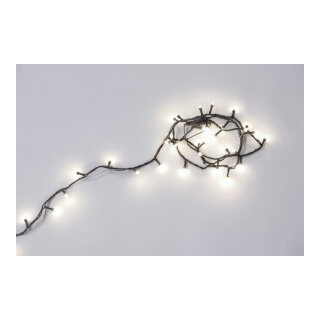 Lichterkette 100 LEDs, Ø8mm IP44 Stecker für außen, 5x koppelbar, 8 Progr. m. Memoryfunktion, 5m Zuleitung, 1-farbige LEDs, Kabelfarbe: grün     Groesse:600cm    Farbe:grün/warmweiß