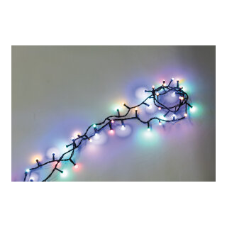 Lichterkette 100 LEDs, Ø8mm IP44 Stecker für außen, 5x koppelbar, 8 Progr. m. Memoryfunktion, 5m Zuleitung, 1-farbige LEDs, Kabelfarbe: grün     Groesse:600cm    Farbe:grün/multi