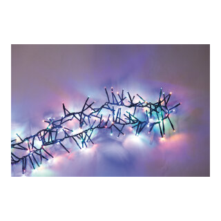 Cluster-Lichterkette 192 LEDs IP44 Stecker für außen, 4x koppelbar, 8 Progr. m. Memoryfunktion, 5m Zuleitung, 1-farbige LEDs, Kabelfarbe: grün     Groesse: 200cm    Farbe: grün/multi
