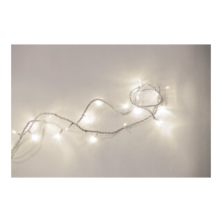 PVC-Lichterkette mit 50 LEDs IP20 Stecker für innen, 20x koppelbar, 1,5m Zuleitung, 220-240V     Groesse:500cm    Farbe:weiß/warmweiß