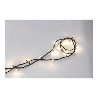 PVC light chain with 100 LEDs IP20 plug for indoor 10x connectable - Material: 15m supply cable 220-240V - Color: black/warm white - Size: 1000cm