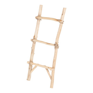 Wooden ladder with 3 rungs     Size: 95x40cm    Color: natural-coloured