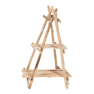 Wooden rack, foldable with 2 shelves     Size: 87x56cm    Color: natural-coloured