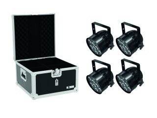 EUROLITE Set 4x LED PAR-56 QCL Short bk + EPS Case