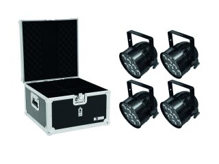 EUROLITE Set 4x LED PAR-56 HCL Short bk + EPS Case