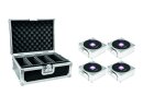 EUROLITE Set 4x AKKU IP Flat Light 1 chrome + Case