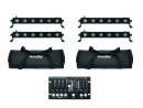 EUROLITE Set 4x LED BAR-6 QCL RGBW + 2x Soft-Bag +...