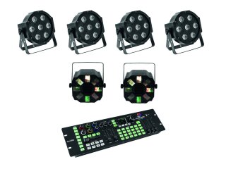 EUROLITE Set 4x LED SLS-7 HCL Floor + 2x LED FE-700 + DMX LED Color Chief Controller