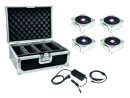 EUROLITE Set 4x AKKU IP Flat Light 1 chrome + Case + Charger