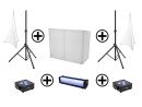 EUROLITE Set AKKU 2x Flat light 3 bk + Bar-6 + Stands