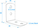 ROADINGER Eckverstrebung 25x40mm