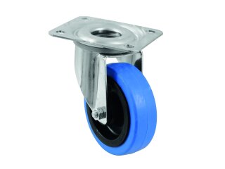 ROADINGER Lenkrolle 100mm BLUE WHEEL hellblau