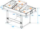 ROADINGER Console Road Table 2xTT with Laptop Tray