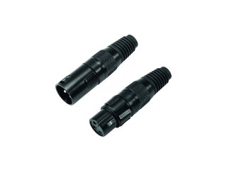 OMNITRONIC XLR Buchse/Stecker Set 3pol schwarzes Gehäuse 5x