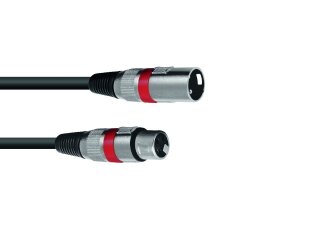 OMNITRONIC XLR cable 3pin 1m bk/rd