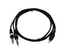 OMNITRONIC Adaptercable 3.5 Jack/2xJack 1.5m bk