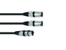 OMNITRONIC Adapterkabel XLR(F)/2xXLR(M) 3m sw