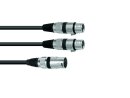 OMNITRONIC Adapter Cable XLR(M)/2xXLR(F) 1.5m bk