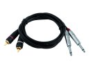 OMNITRONIC Adaptercable 2xJack/2xRCA 6m bk