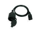 OMNITRONIC Adapter Cable IEC(M)/Safety Plug(F) 1m