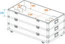 ROADINGER Flightcase 12x LED-Leiste mit Rollen