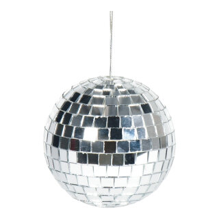 Mirror ball styrofoam with glass discs     Size: 300g, Ø 15cm    Color: silver