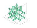 ALUTRUSS QUADLOCK TQ390-QQT42 4-way T-Piece
