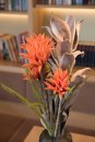 EUROPALMS Dahlie (EVA), Kunstpflanze, orange, 100cm