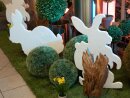EUROPALMS Silhouette Easter Rabbit, white, 60cm