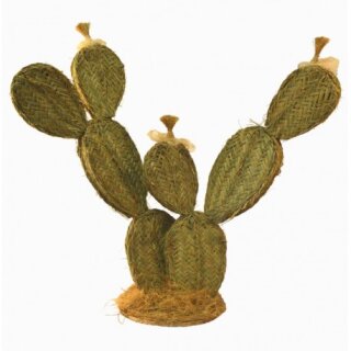 Esparto Feigenkaktus mit naturbast Blüten 85x30 cm Farbe olive/braun kunstvoll hangeflochtenes Naturprodukt aus Naturfasern