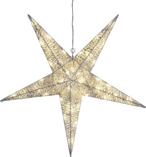 LED-3D Silhouette "Star", silber, Outdoor, 48 war white LED, ca. 55x55cm