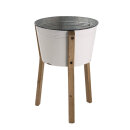 Metal bucket with wooden foot Ø 42cm - Material:...