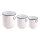 Metal buckets set of 3 with 2 handles - Material:  - Color: white - Size: 26xØ23cm 30xØ28cm 35xØ33cm