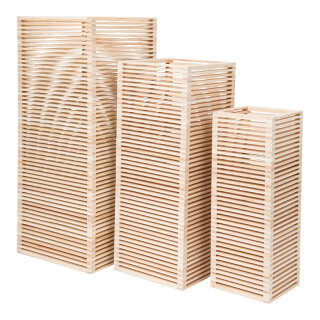 Holzpräsenter, im 3er-Set, Größe: 60x25x25cm, 50x20x20cm, Farbe: natur   #