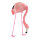 Flamingo Kopf gesenkt, Kunststoff mit Federn     Groesse: 38cm    Farbe: pink     #
