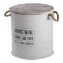 Metal barrels set of 3, with wooden lid and rope...