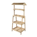 Wooden shelf with 4 layers, with roof     Size:...
