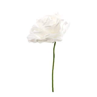Rose aus Schaumstoff, mit Stängel     Groesse: Ø 30cm    Farbe: weiss