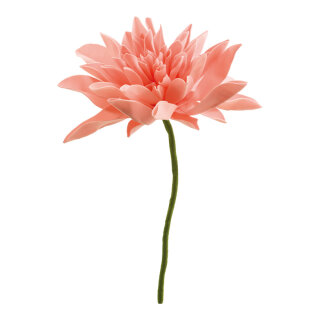 Dahlia flower head, with 27cm stem,  Size:;Ø30cm Color:peach-coloured