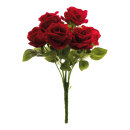 Rose bunch with 7 rose heads 40cm Color: red/green