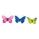 Butterflies 3-fold, with metal wire, in blister pack 30cm...
