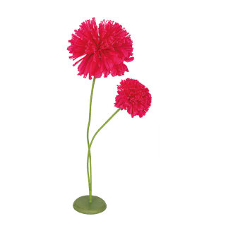 Paper flower with stand - Material: with 2 flower heads - Color: red - Size: 86cm