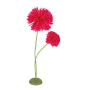 Paper flower with stand, with 2 flower heads 86cm Color: red