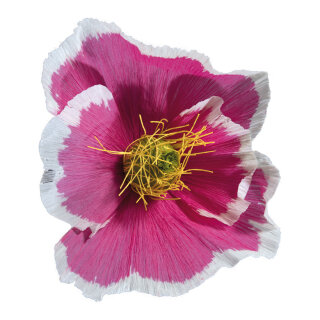 Blüte aus Papier, mit kurzem Stiel     Groesse: Ø35cm    Farbe: pink/weiß
